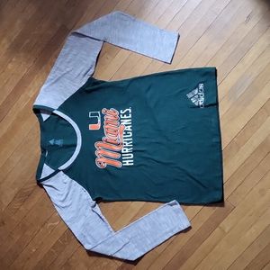 Adidas Miami Hurricanes Long Sleeve Tee